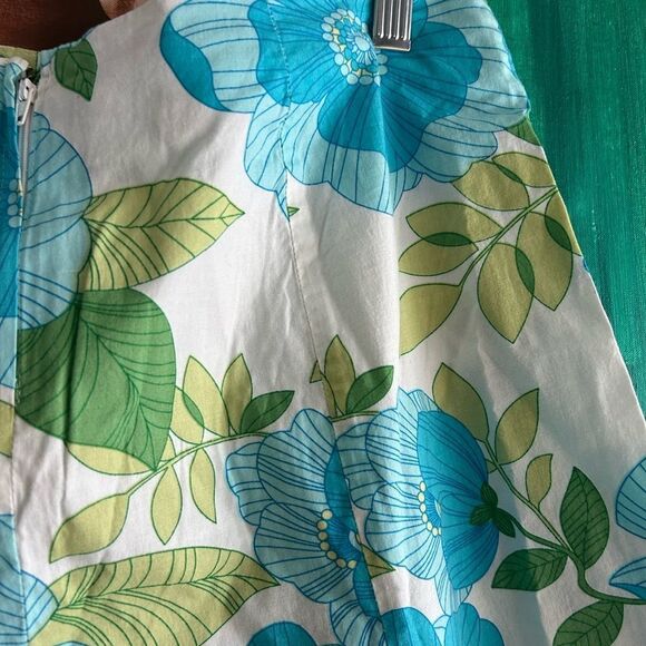 Y2K Floral A-Line Skirt - Blue and Green - Picture 12 of 15